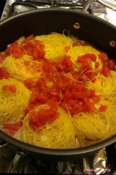 adding diced tomatoes & broth